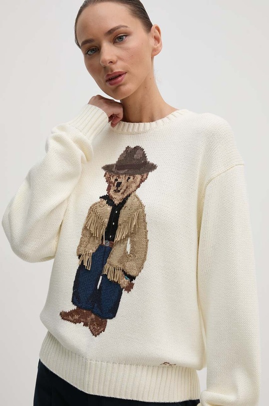 Бавовняний светр Polo Ralph Lauren бавовна бежевий 211941562