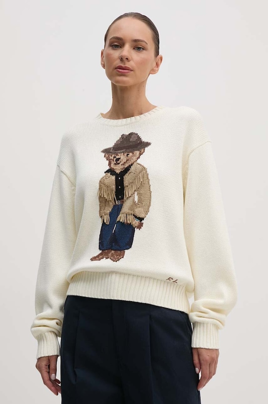 Бавовняний светр Polo Ralph Lauren бежевий 211941562