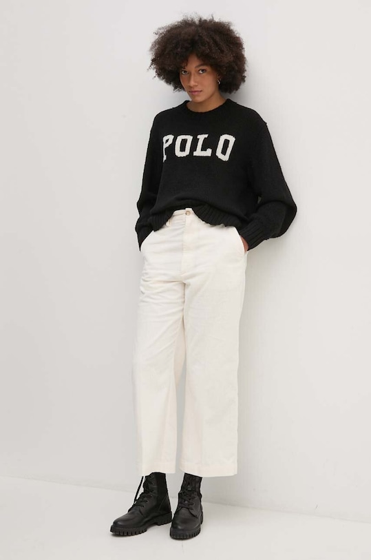 Polo Ralph Lauren sweter z domieszką wełny 211941574 czarny AW24