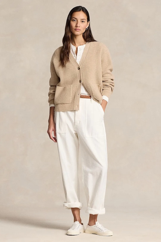 Ρούχα Μάλλινη ζακέτα Polo Ralph Lauren 211944515 μπεζ