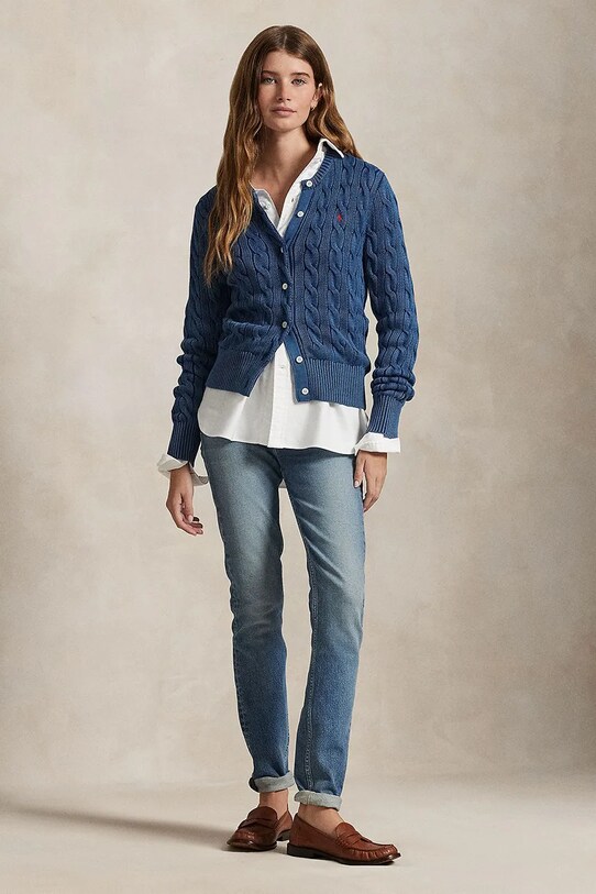 Ruházat Polo Ralph Lauren pamut kardigán 211955325 sötétkék