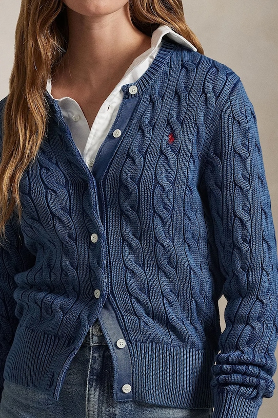 Bombažna jopica Polo Ralph Lauren mornarsko modra 211955325