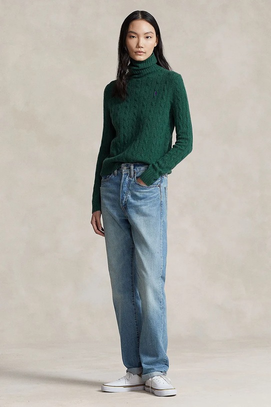 Odzież Polo Ralph Lauren sweter wełniany 211888686 zielony