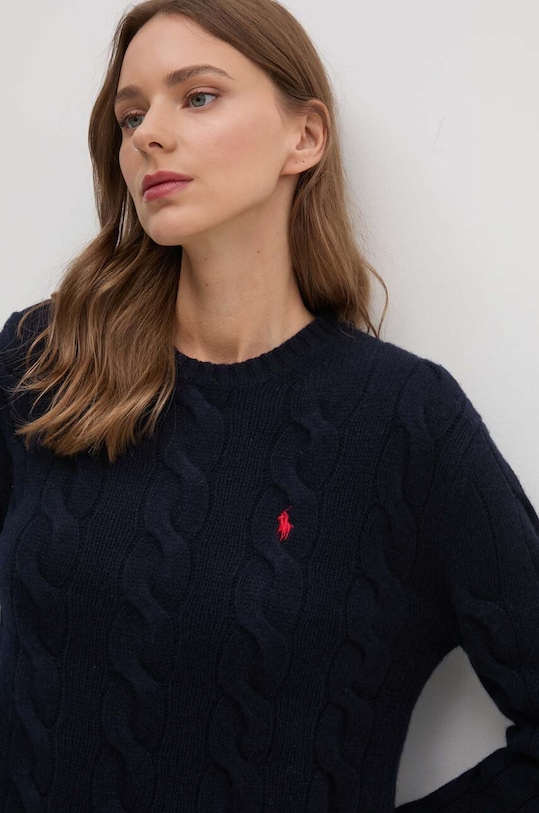 Шерстяной свитер Polo Ralph Lauren шерсть тёмно-синий 211926543
