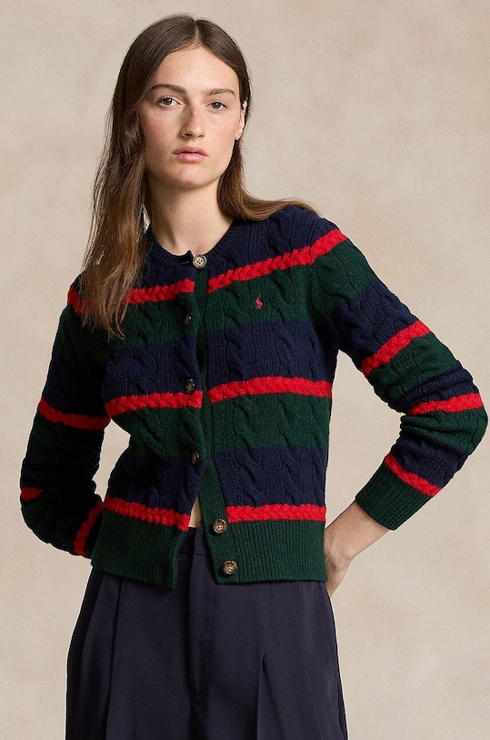 Vlněný svetr Polo Ralph Lauren kulatý vícebarevná 211941587