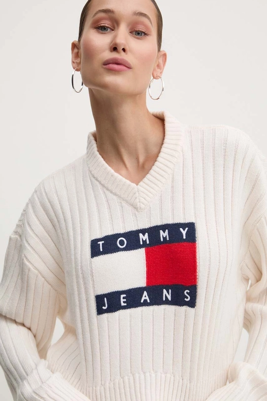 Sveter Tommy Jeans béžová DW0DW18528