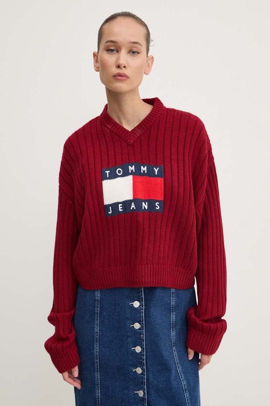 Светр Tommy Jeans бордо DW0DW18528