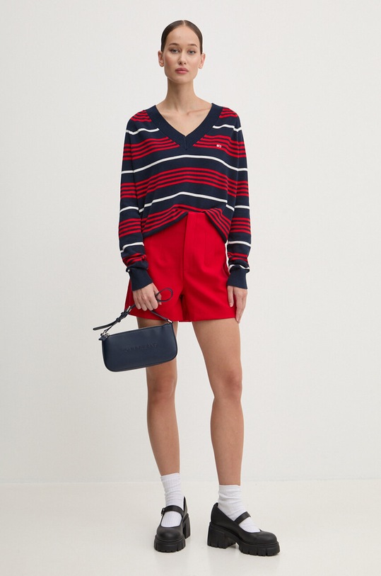 Tommy Jeans pulover de bumbac DW0DW18652 bleumarin AW24