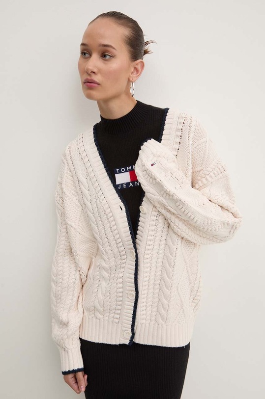 Tommy Jeans kardigan pozostałe beżowy DW0DW18521