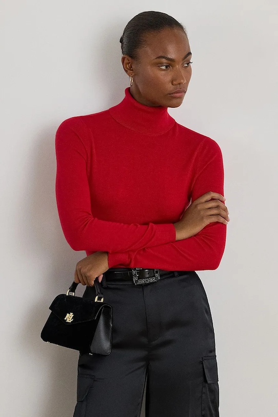 Lauren Ralph Lauren sweter z dodatkiem jedwabiu pozostałe czerwony 200940470