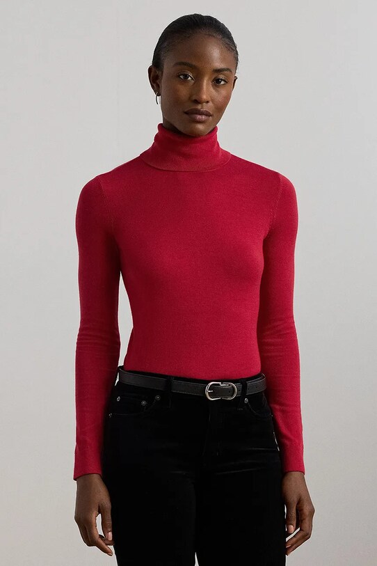 Lauren Ralph Lauren pulover din amestec de mătase subtiri rosu 200940470