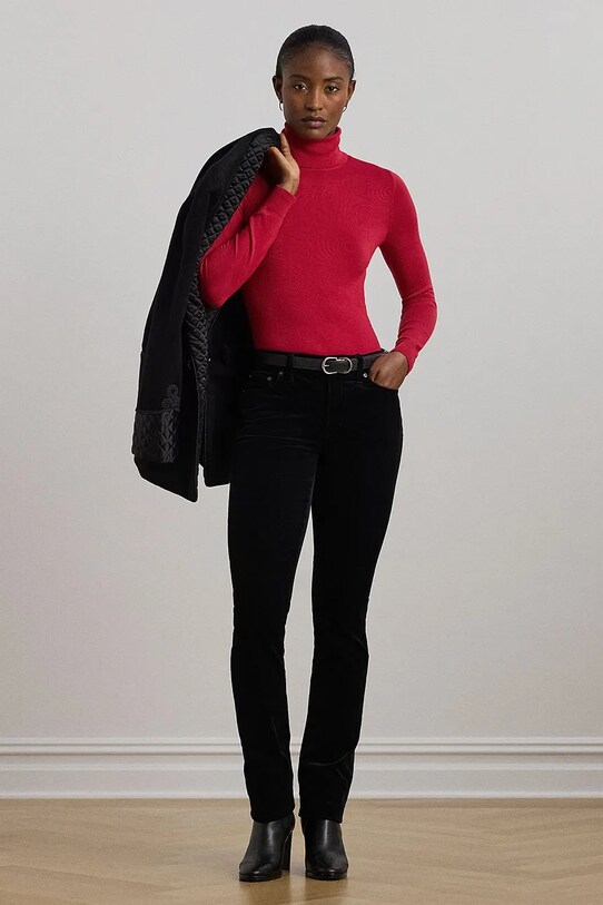 Lauren Ralph Lauren pulover din amestec de mătase rosu 200940470