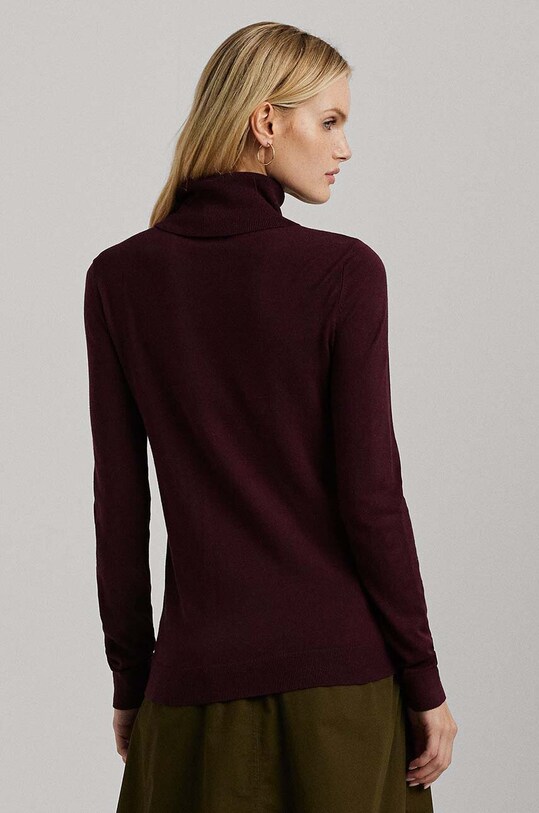 Sveter s prímesou hodvábu Lauren Ralph Lauren 200940470 burgundské SS25