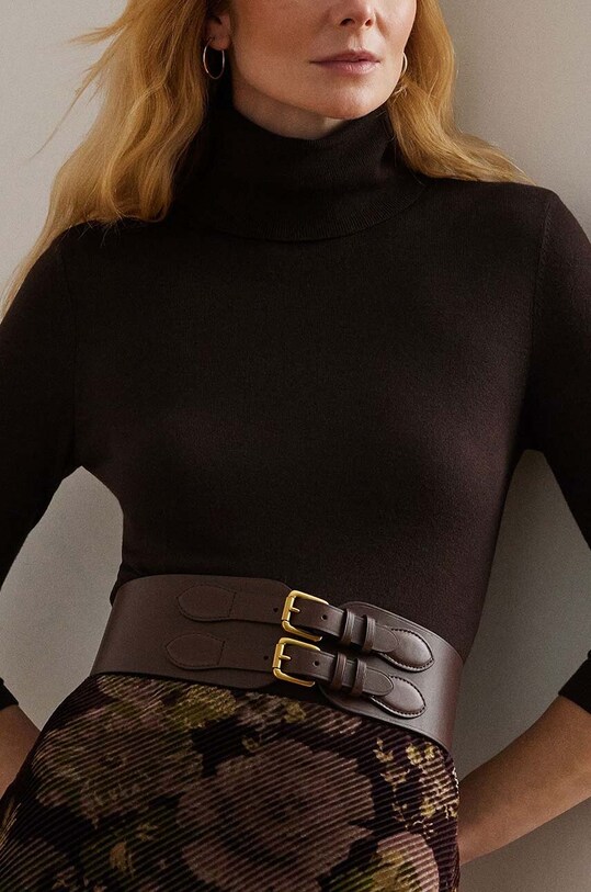 Îmbrăcăminte Lauren Ralph Lauren pulover din amestec de mătase 200940470 maro