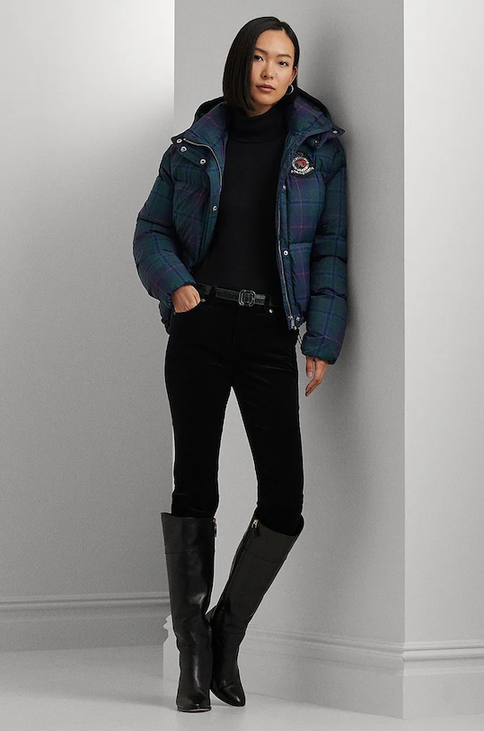 Pulover s dodatkom svile Lauren Ralph Lauren crna 200940470