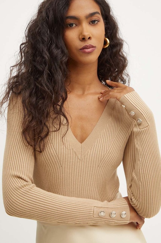 Svetr Marciano by Guess ISA V výstřih béžová 4YGR26.5613Z