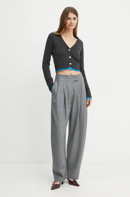 Шерстяной кардиган Pinko 104469.A277 серый AW24