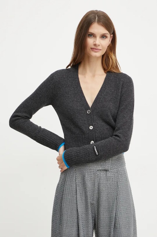 Шерстяной кардиган Pinko серый 104469.A277