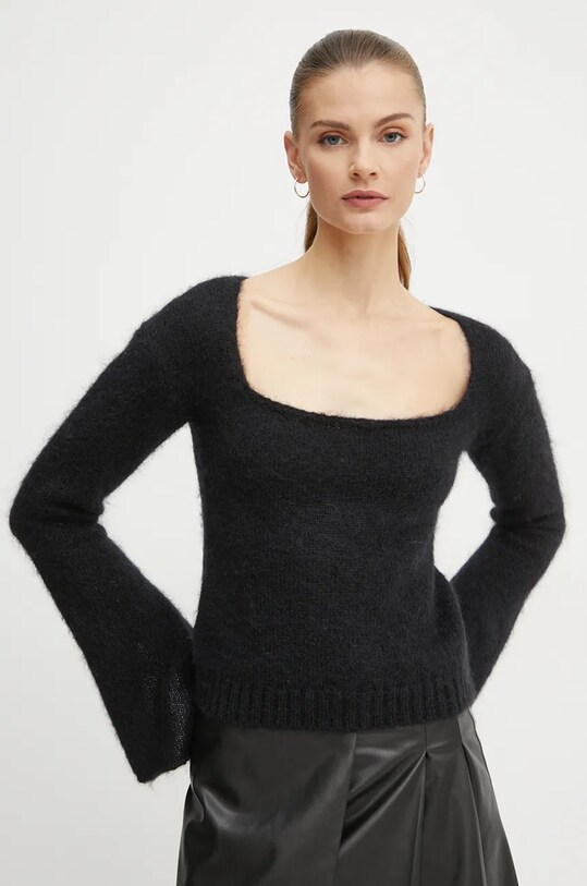 Pinko pulover de lana grosime medie negru 104472.A28L