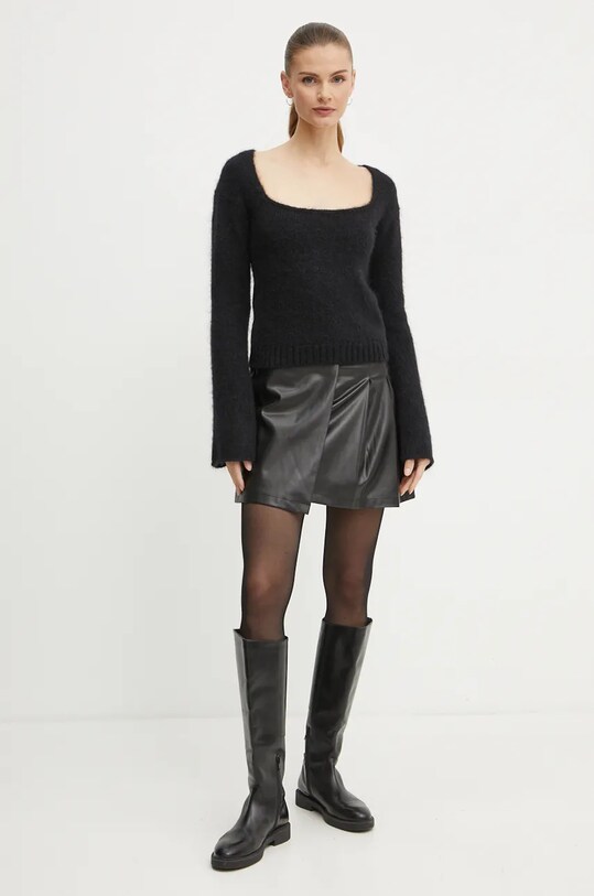 Pinko pulover de lana 104472.A28L negru AW24