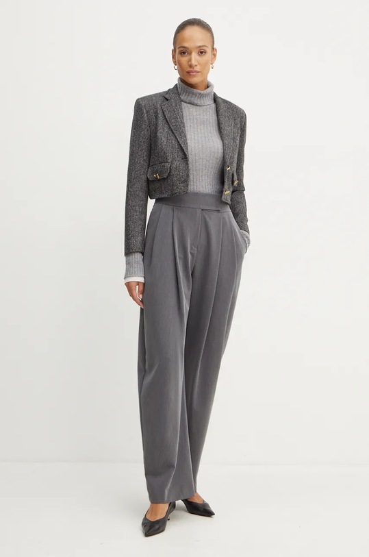 Pinko sweter wełniany 104344.A278 szary AW24
