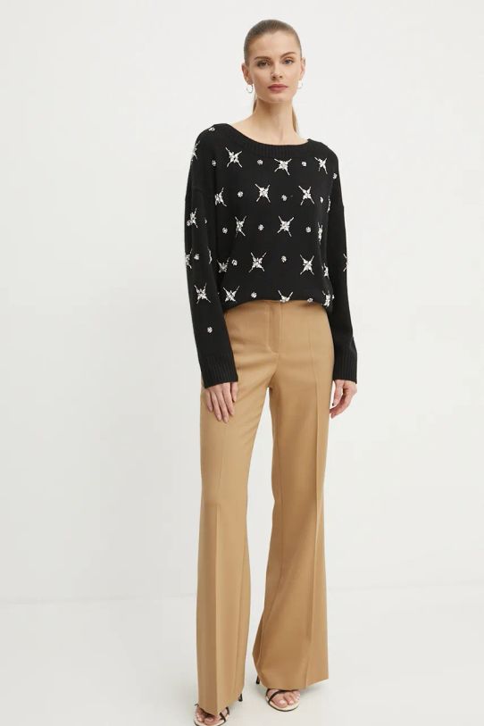 Pinko sweter wełniany 104485.A299 czarny AW24