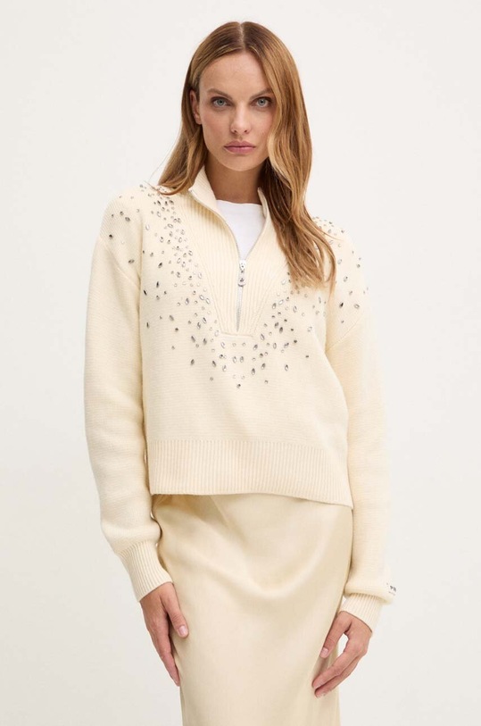 Pinko gyapjúkeverék pulóver bézs 104324.A27A