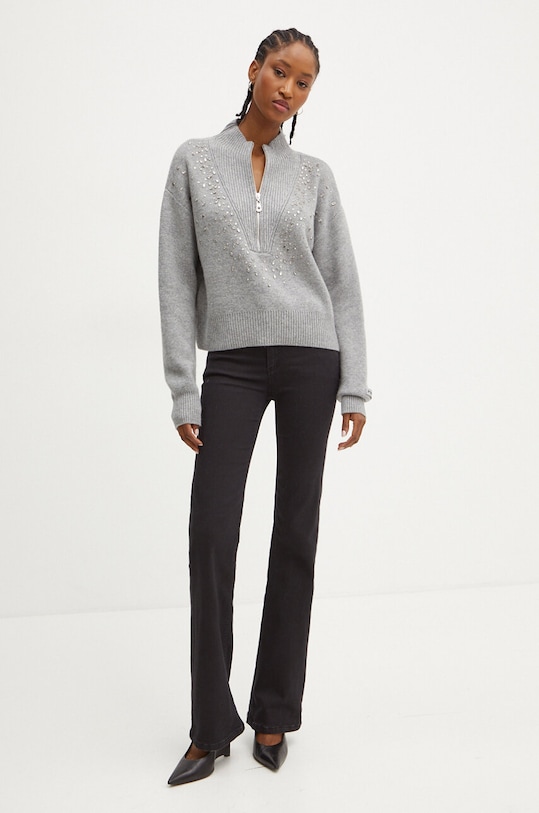 Pinko sweter z domieszką wełny 104324.A27A szary AW24