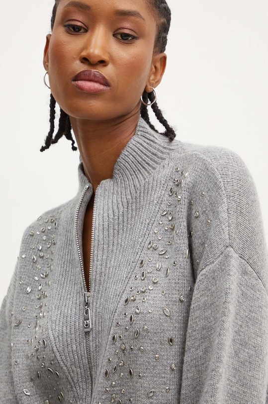 Pinko sweter z domieszką wełny szary 104324.A27A