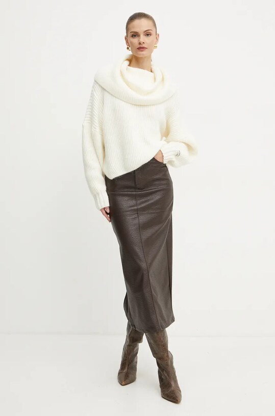 Pinko pulover cu un strop de mohair 104493.A282 bej AW24