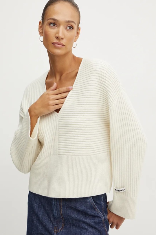 Vuneni pulover Pinko debela bež 104389.A27B
