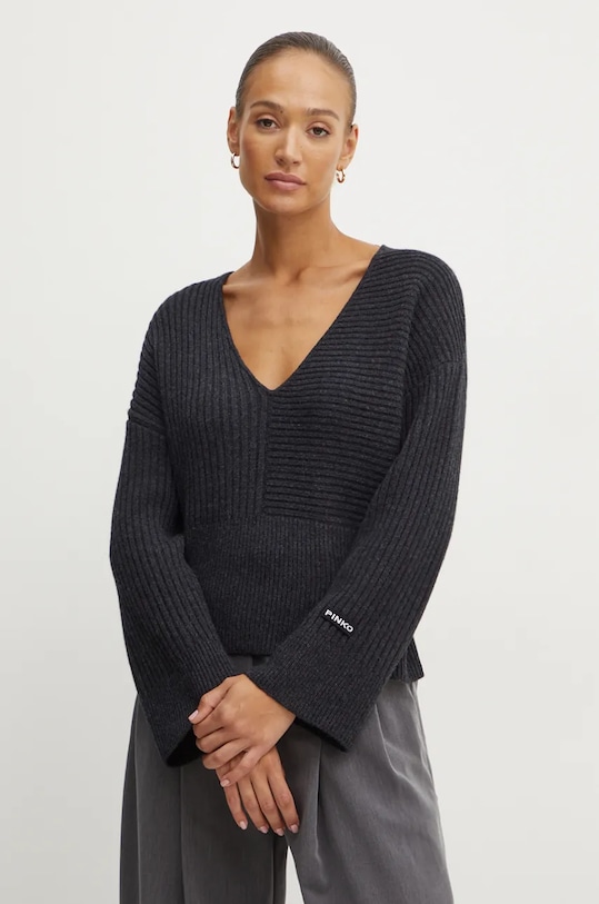Pinko sweter wełniany pozostałe szary 104389.A27B