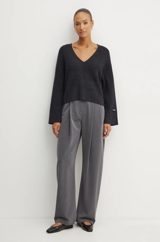 Pinko sweter wełniany szary 104389.A27B