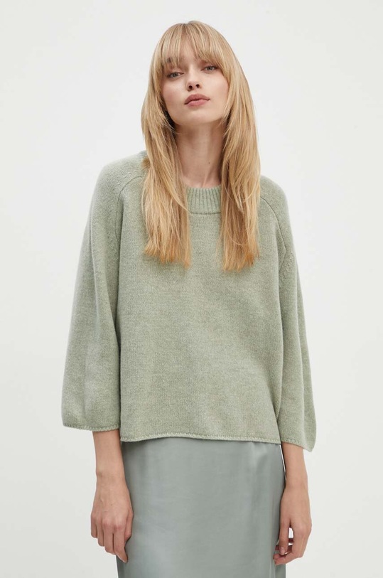 Day Birger et Mikkelsen pulover de lana Cammie - Soft Lamb grosime medie verde DAY65243324