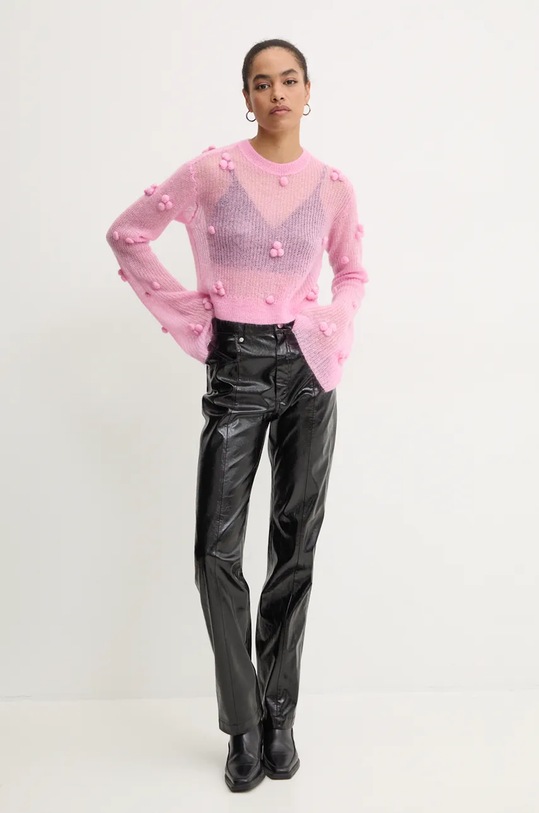 Rotate pulover de lână Light Knit Ls Sweater 1129992049 roz AW24