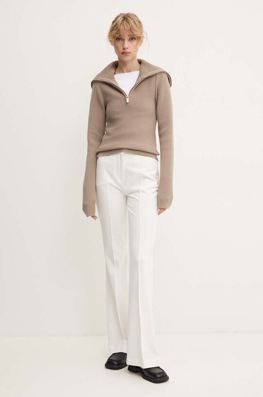 Remain pulover Zipped Collar Knit 5017693001 bej AW24