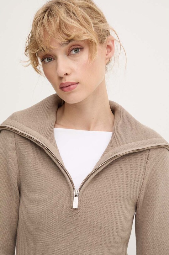 Remain pulover Zipped Collar Knit bej 5017693001