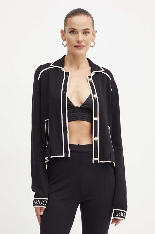 Liu Jo cardigan con aggiunta di seta nero TF4046.MS59L