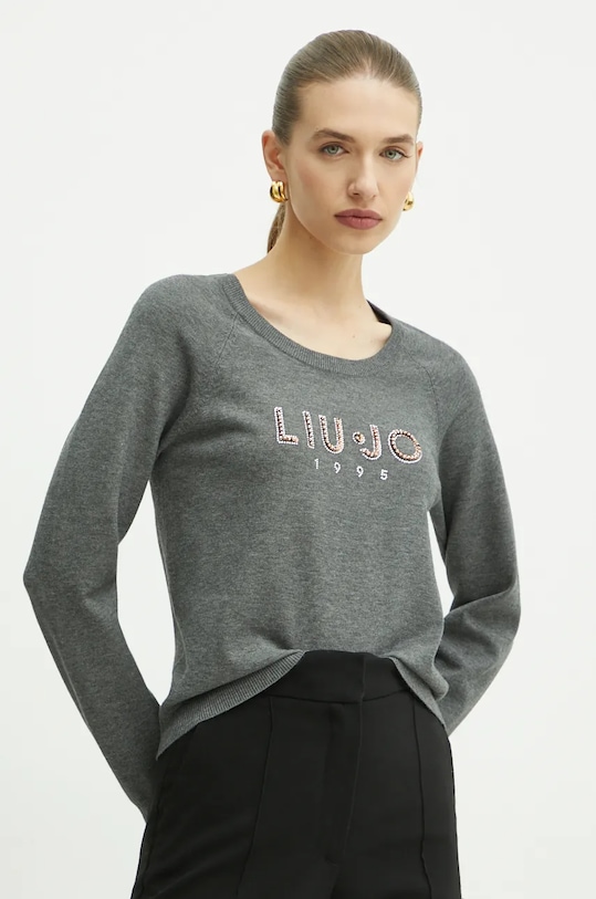 Liu Jo sweter aplikacja szary TF4286.MS63L