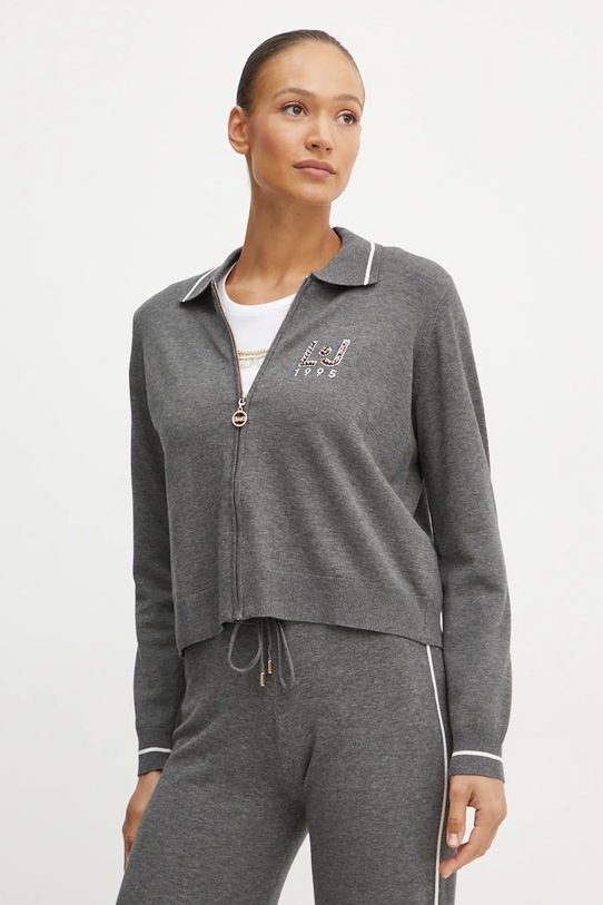 Liu Jo cardigan subtiri gri TF4314.MS63L