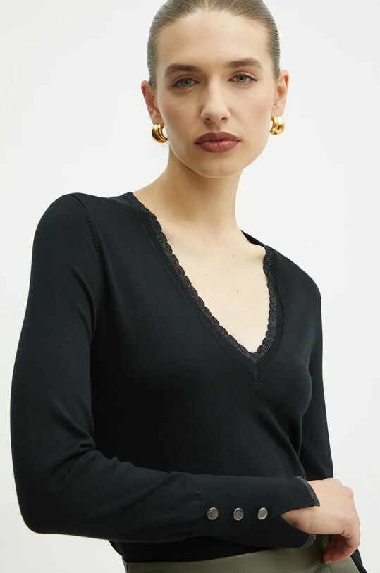 Liu Jo pulover subtiri negru WF4007.MS49I