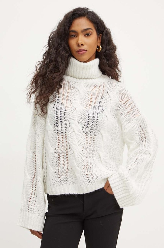 Liu Jo pulover din amestec de lana subtiri bej WF4329.MA58P