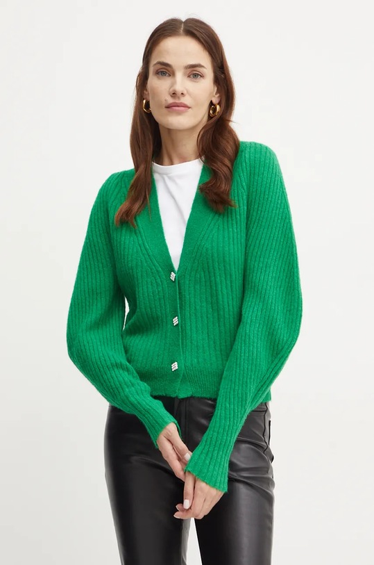 Liu Jo cardigan din amestec de lana uni verde WF4362.MA57P