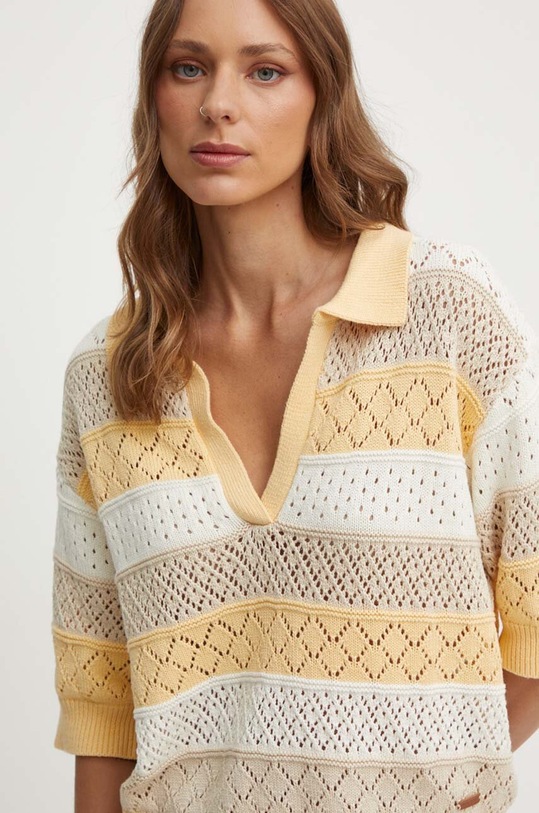 Pepe Jeans sweter bawełniany INGRID wzorzyste beżowy PL702168