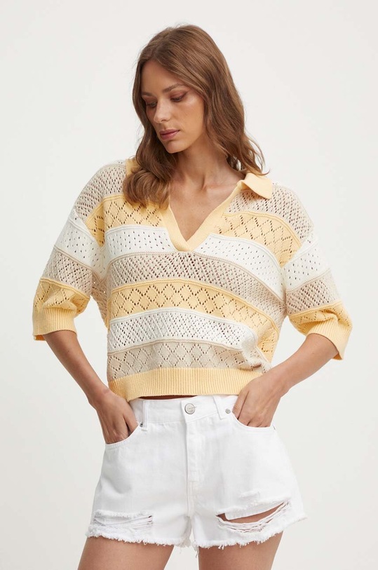 Pepe Jeans sweter bawełniany INGRID beżowy PL702168