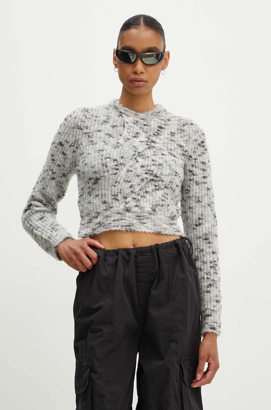 Sveter s prímesou vlny Moschino Jeans okrúhly sivá 0903.8202
