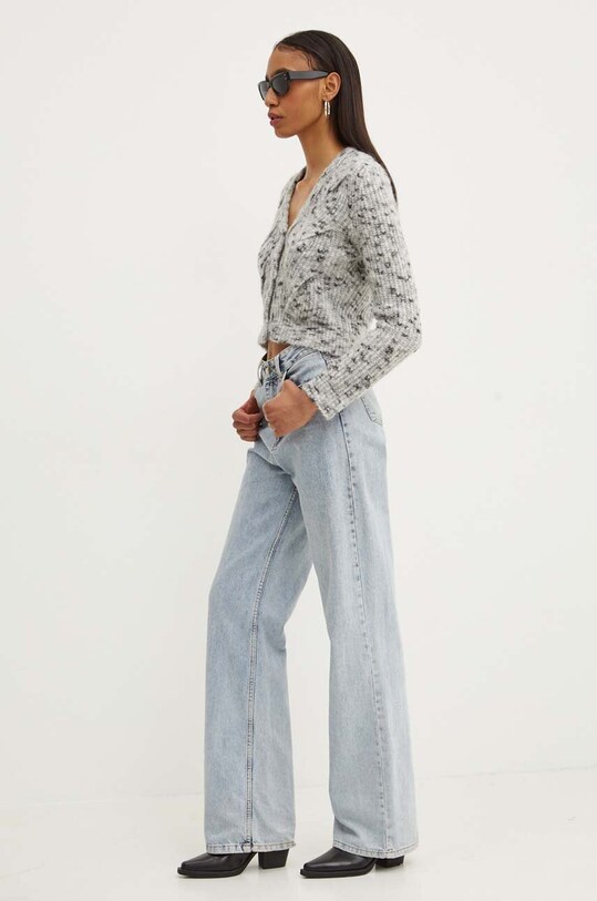 Ζακέτα από μίγμα μαλλιού Moschino Jeans 0904.8202 γκρί AW24