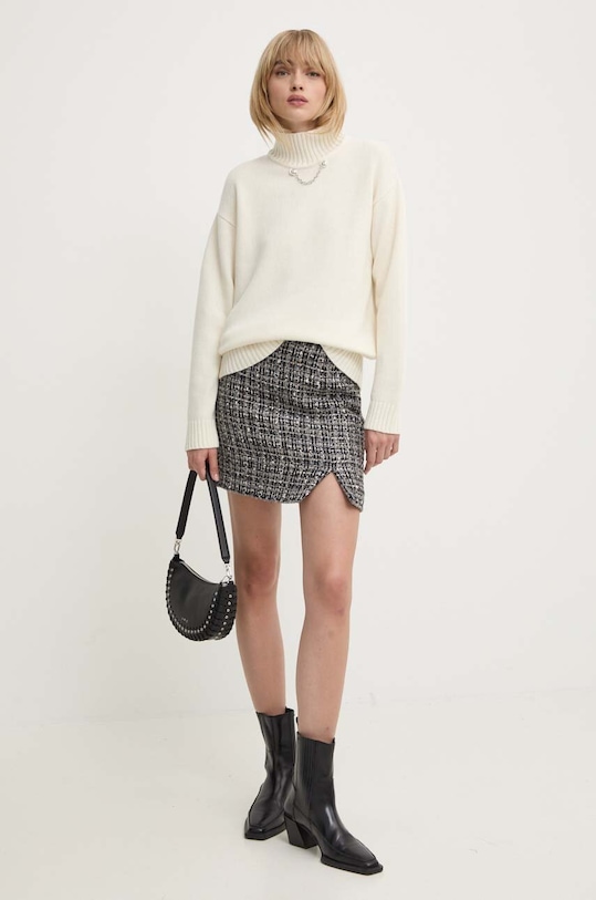 Svetr z vlněné směsi Moschino Jeans 0906.8204 béžová AW24