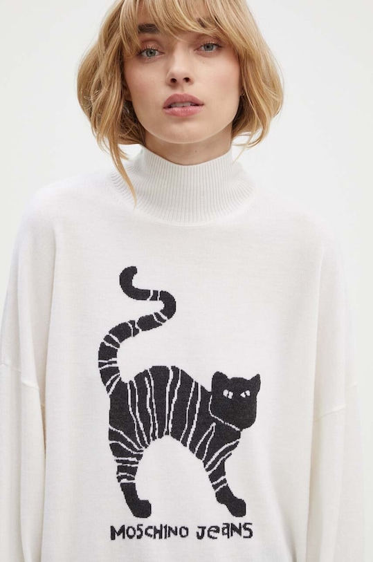 Μάλλινο πουλόβερ Moschino Jeans μπεζ 0912.8203