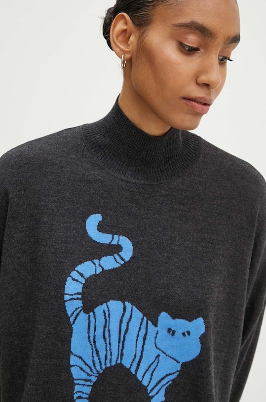 Vlněný svetr Moschino Jeans šedá 0912.8203